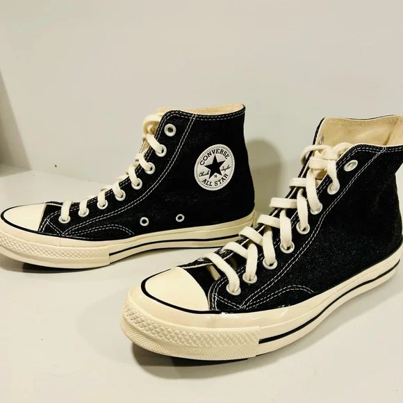 Converse Chuck 70 Black Denim High Tops – Men’s 7/Women’s 9 - Picture 2 of 10
